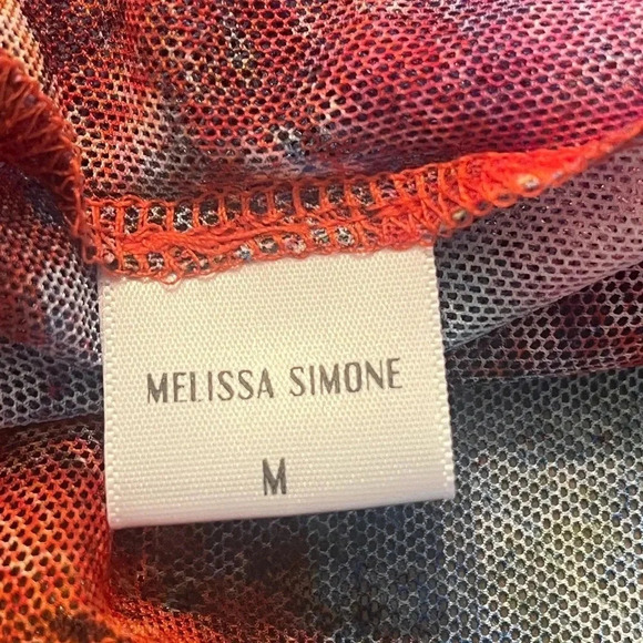 NWT Melissa Simone Yanis Mini Mesh Dress in Multi / Size M - Picture 16 of 16